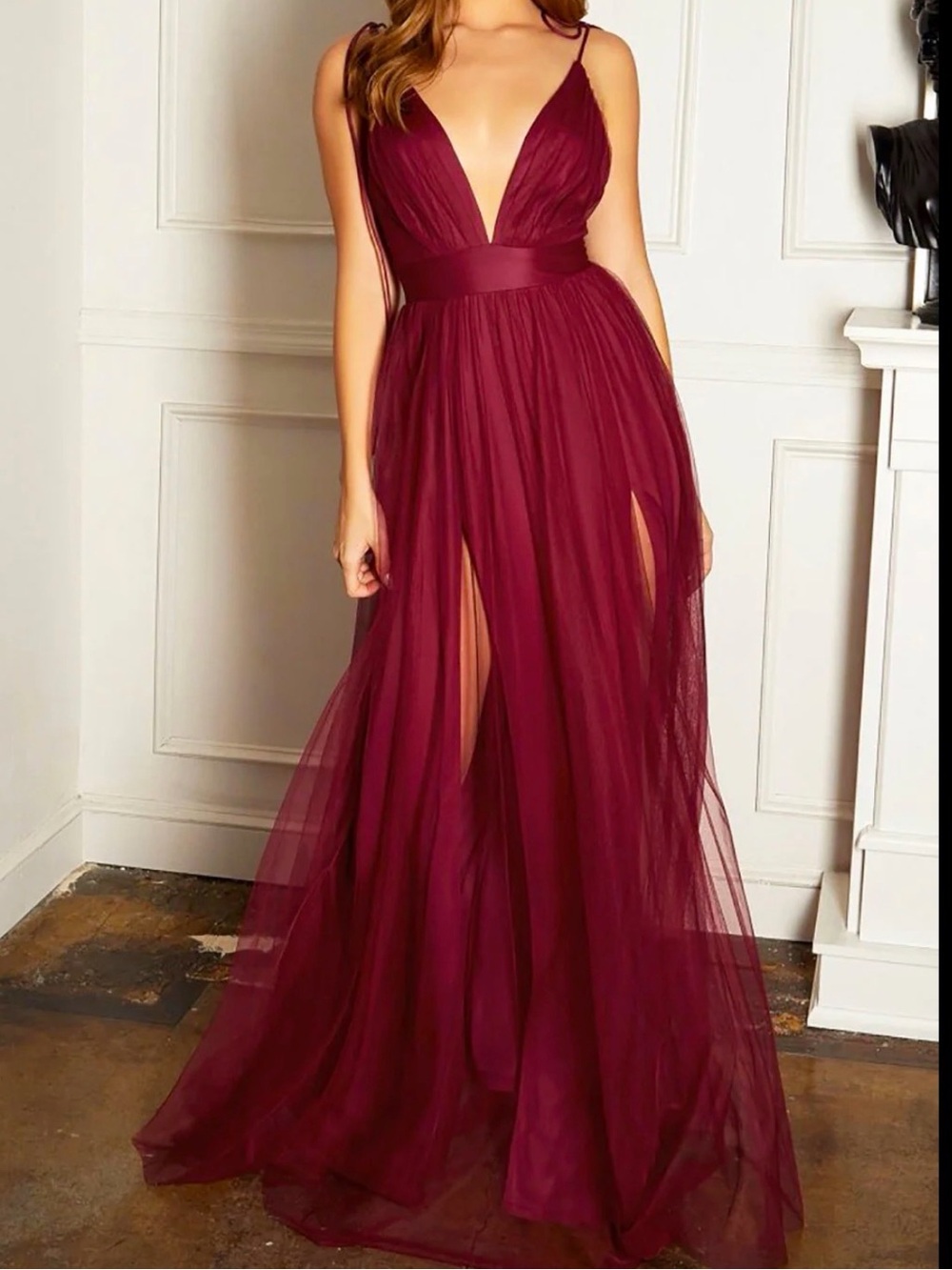 Elegant Burgundy Special Occasion Prom Dress